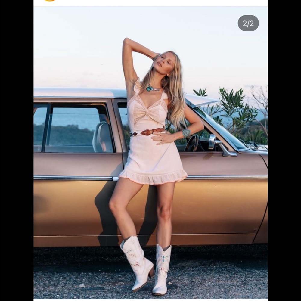 🌼CU Angel Silk Crepe Slip Mini Dress